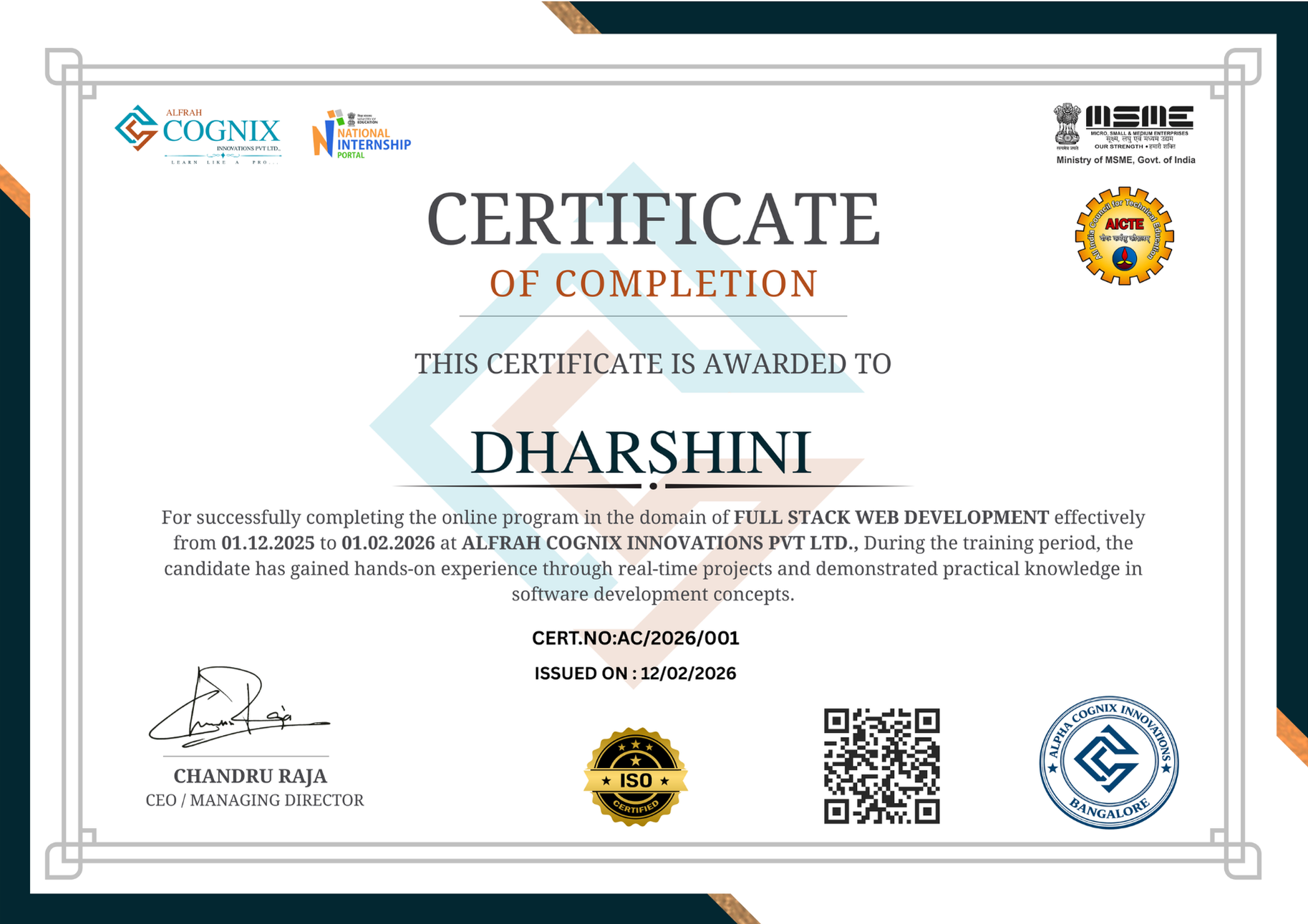 Certificate of Internship